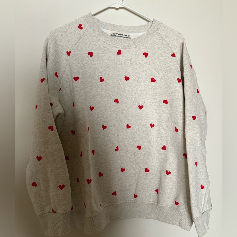 Wild Fable Gray Sweatshirt with Red Hearts